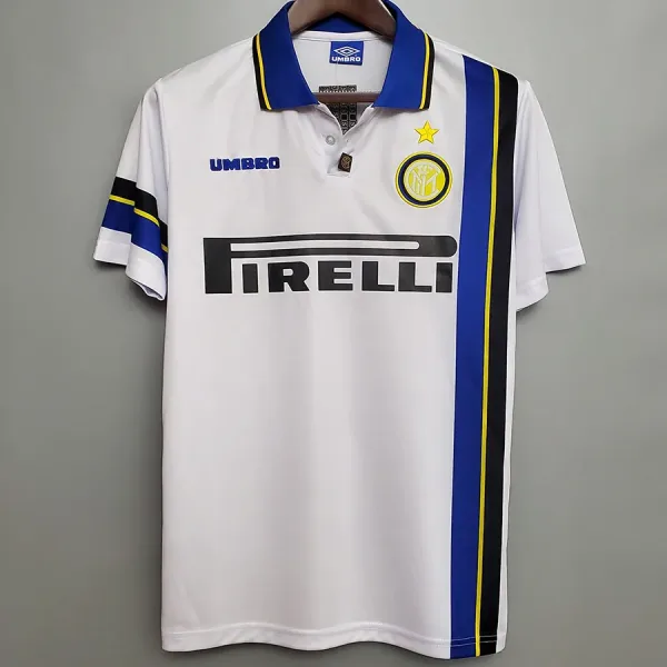 97-98 Inter Away White Retro Soccer Jersey