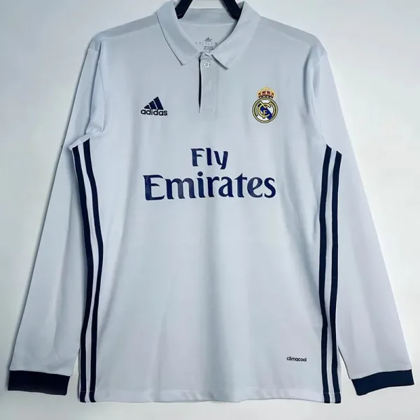 16-17 RMA Home Long Sleeve Retro Soccer Jersey