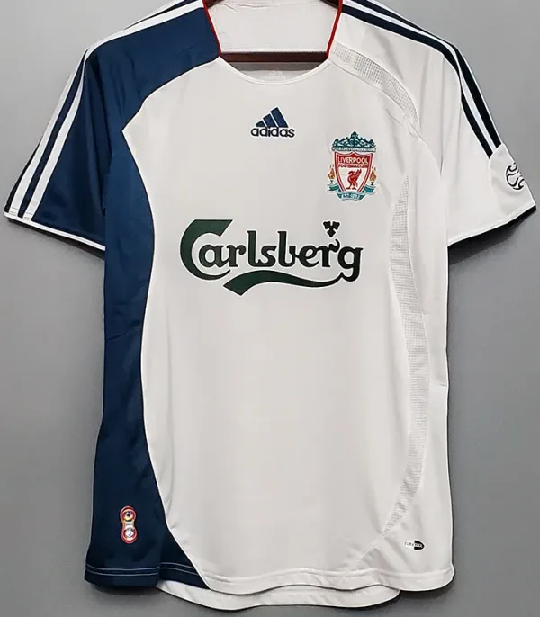 06-07 Liverpool Away White Retro Soccer Jersey