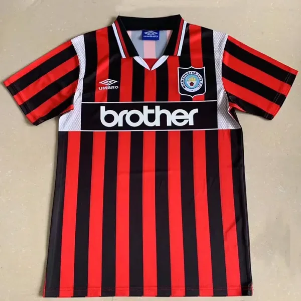 94-96 Manchester City Away Red Retro Soccer Jersey