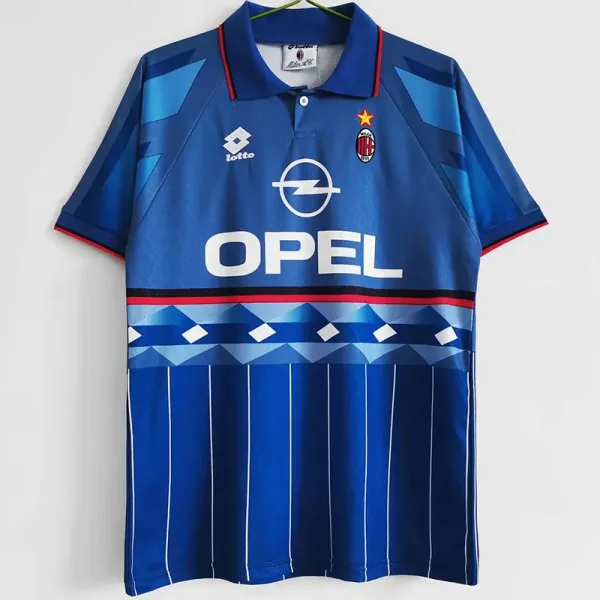 95-96 AC Milan Away Blue Retro Soccer Jersey