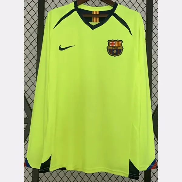 05-06 Barcelona Away Yellow Long Sleeve Retro Soccer Jersey