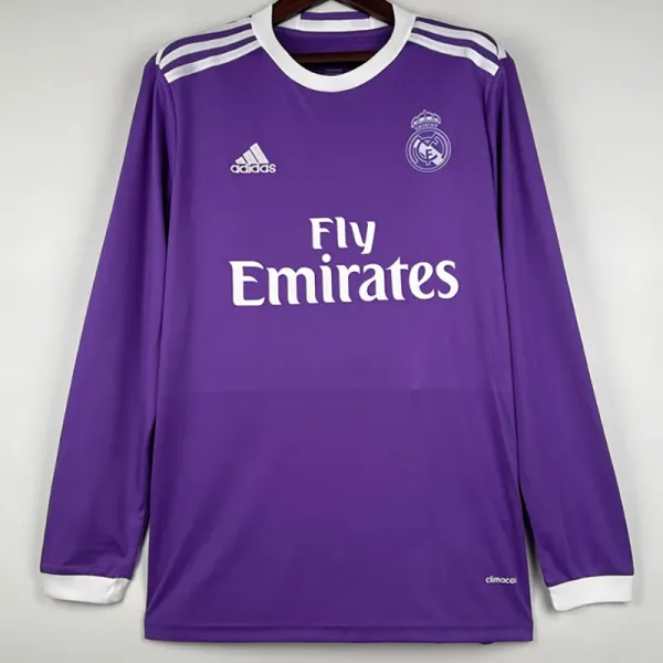 16-17 RMA Away Long Sleeve Retro Soccer Jersey