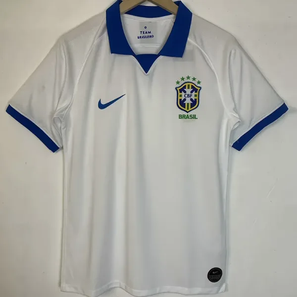 19-20 Brazil White Away Retro Soccer Jersey