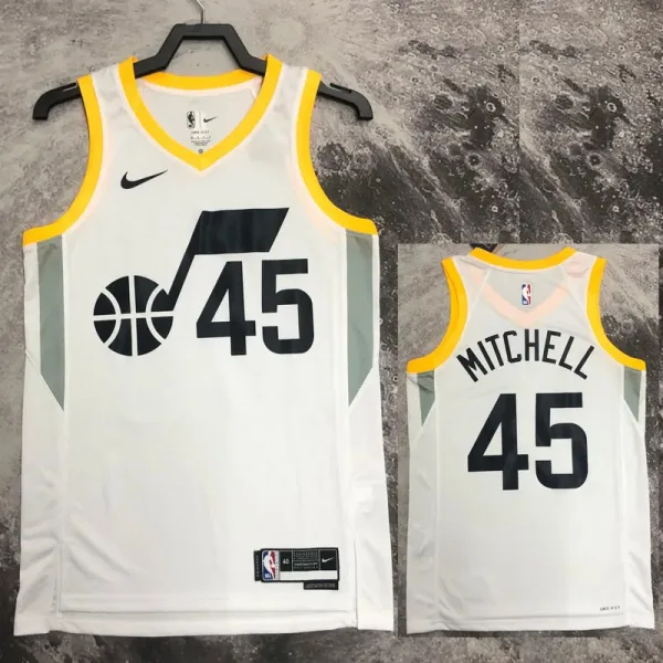 22-23 JAZZ MITChelseaLL #45 White Top Quality Hot Pressing NBA Jersey