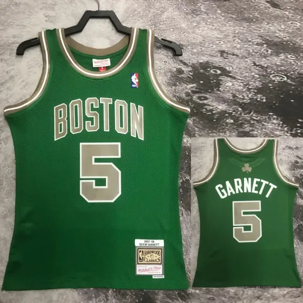 03-04 CELTICS GARNETT #5 Green Retro Top Quality Hot Pressing NBA Jersey