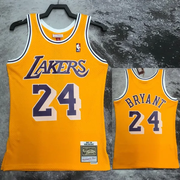 07-08 LAKERS BRYANT #24 Yellow Retro Top Quality Hot Pressing NBA Jersey (