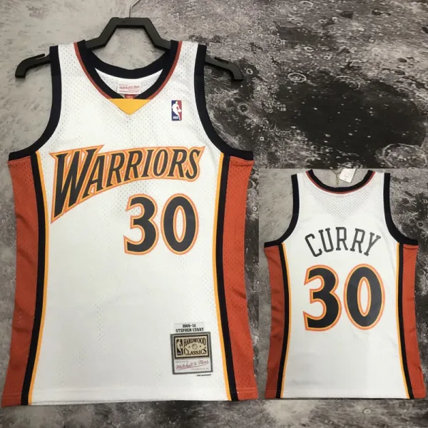 09-10 WARRIORS CURRY #30 White Retro Top Quality Hot Pressing NBA Jersey