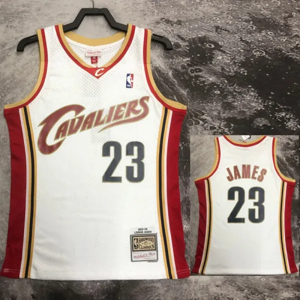 03-04 Cleveland Cavaliers JAMES #23 White Retro Top Quality Hot Pressing NBA Jersey