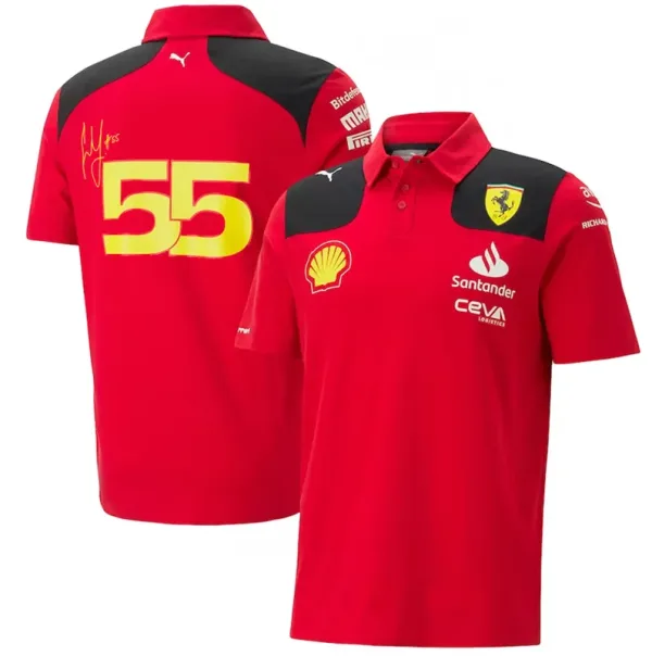 2023 F1 Ferrari #55 Polo Red Racing Suit