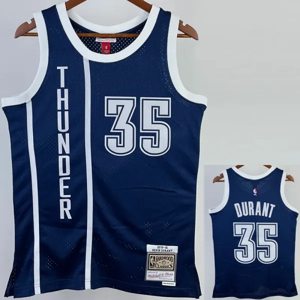 15-16 OKC DURANT #35 Royal Blue Retro Top Quality Hot Pressing NBA Jersey