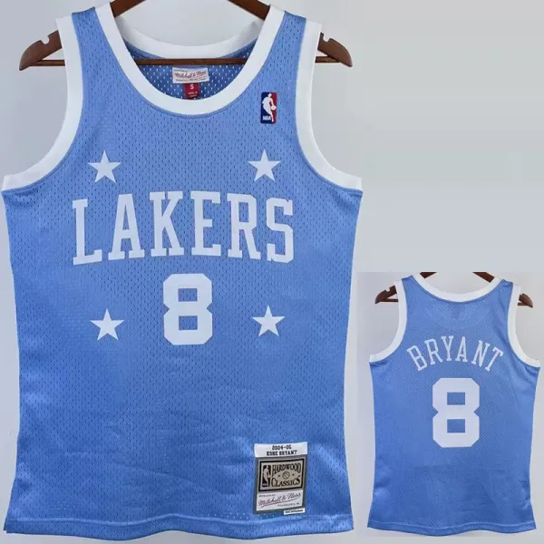 04-05 LAKERS BRYANT #8 Sky Blue Retro Top Quality Hot Pressing NBA Jersey(