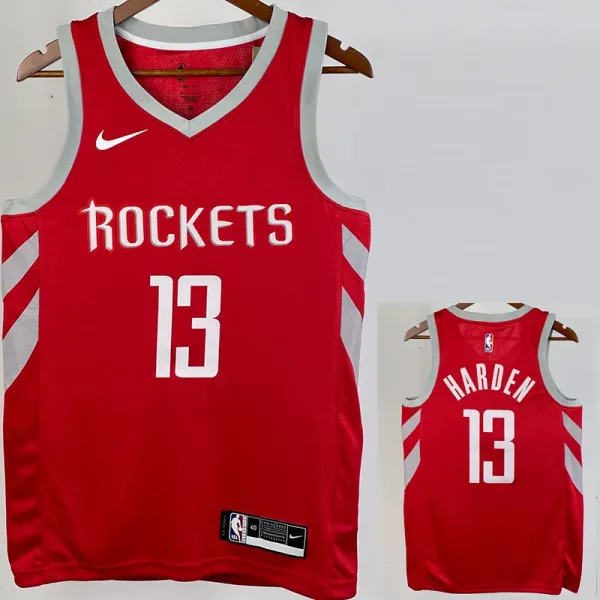 18-19 ROCKETS HARDEN #13 Red Away Top Quality Hot Pressing NBA Jersey