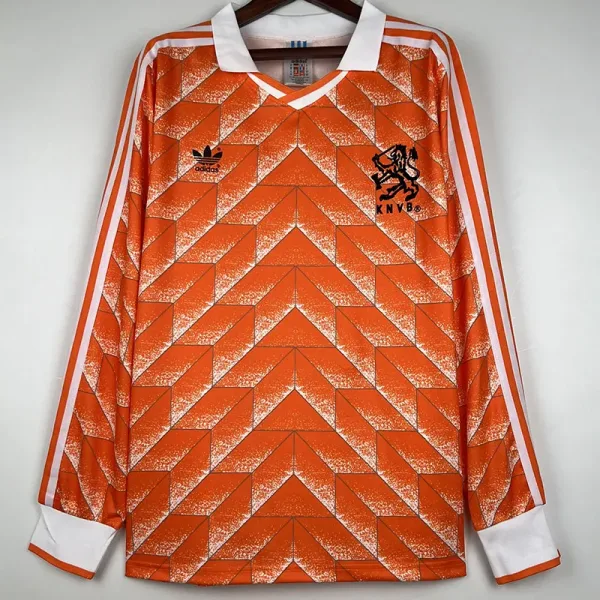 1988 Netherlands Home Long Sleeve Retro Soccer Jersey