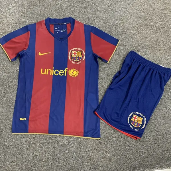 07-08 Barcelona Home Kids Retro Soccer Jersey
