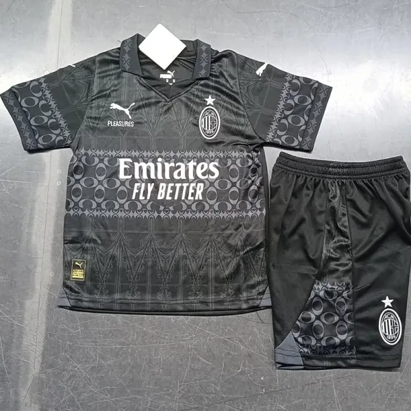 23-24 AC Milan Black Joint Edition Kids Soccer Jersey