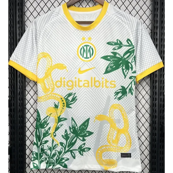 2024 Inter White Yellow Special Edition Fans Soccer Jersey