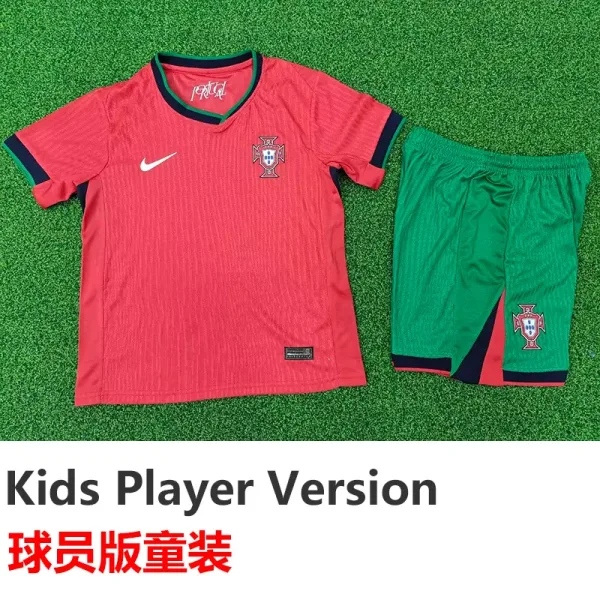 24-25 Portugal Home Kids Player Version Soccer Jersey