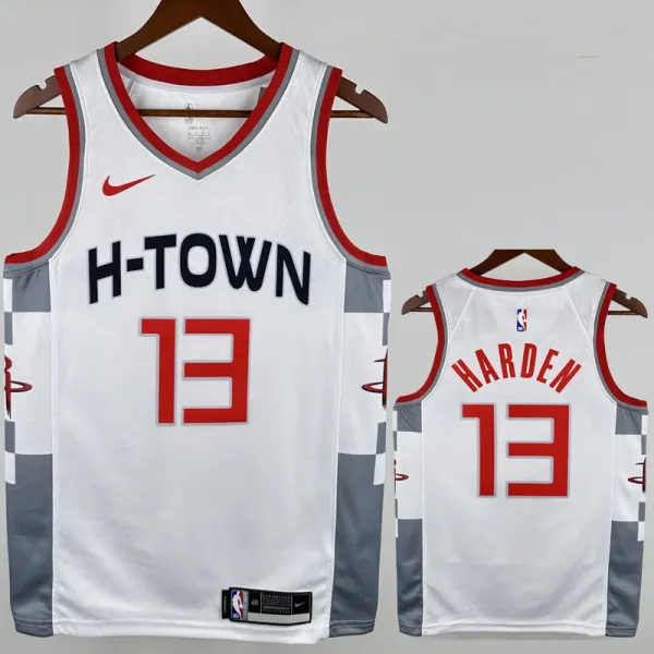 19-20 ROCKETS HARDEN #13 White City Edition Top Quality Hot Pressing NBA Jersey