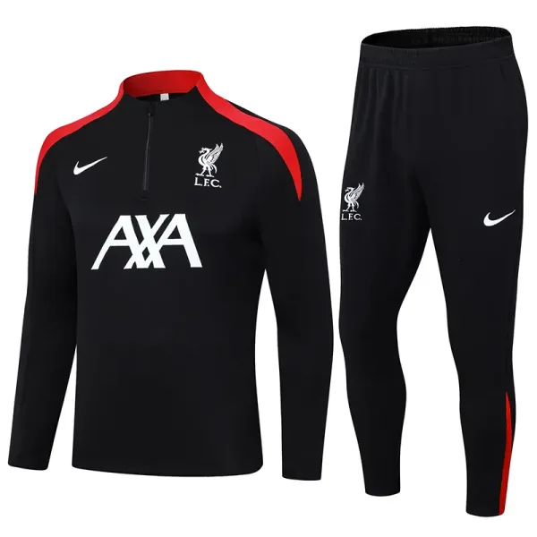 24-25 Liverpool Black Half Pull Tracksuit