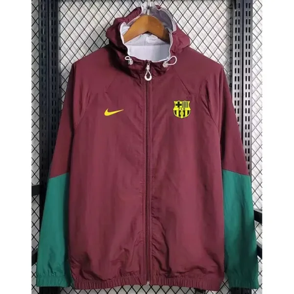 24-25 Barcelona Maroon Green Windbreaker