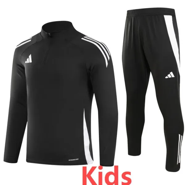 2024 ADIDAS Black Kids Half Pull Tracksuit