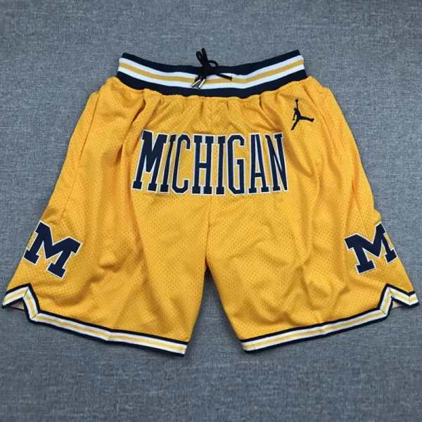Michigan Yellow City Edition Top Quality NBA Pocket Pants