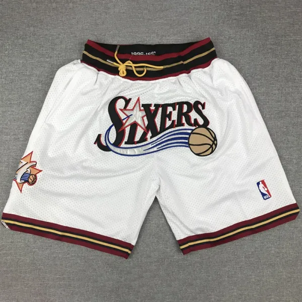 76ERS White City Edition Top Quality NBA Pocket Pants #76