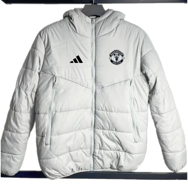 24-25 Manchester United White Hooded Cotton Coat