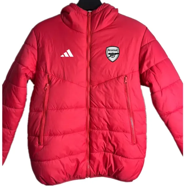 24-25 Arsenal Red Hooded Cotton Coat