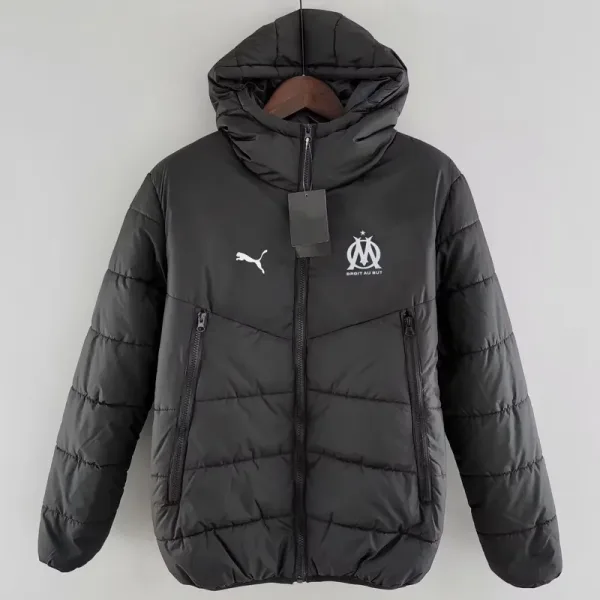 24-25 Marseille Black Hooded Cotton Coat