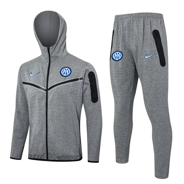 24-25 Inter Grey Hoodie Jacket Tracksuit #F579