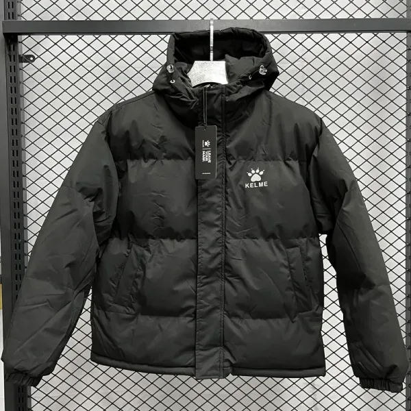 24-25 MF7 KELME Black Hooded Cotton Coat