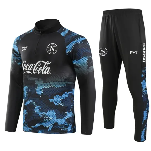 24-25 Napoli Blue Black Half Pull Tracksuit