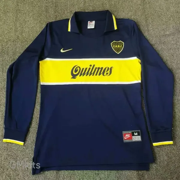 96-97 Boca Home Long Sleeve Retro Soccer Jersey