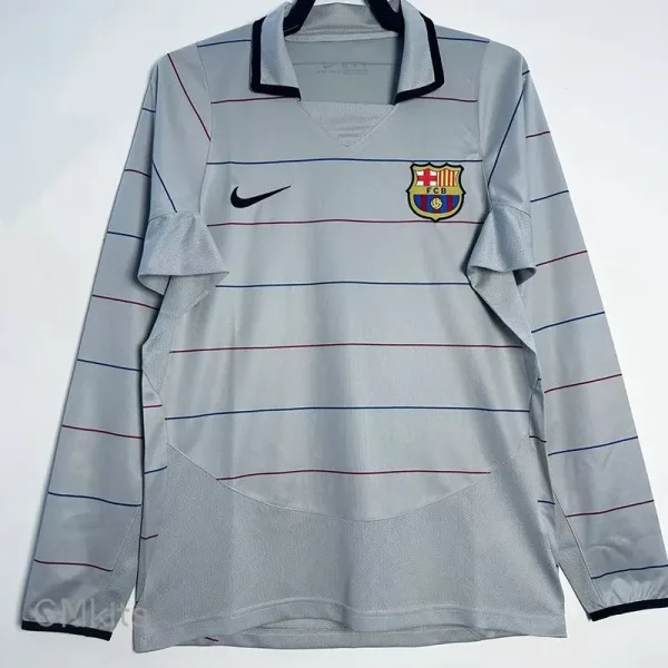 03-04 Barcelona Away Long Sleeve Retro Soccer Jersey