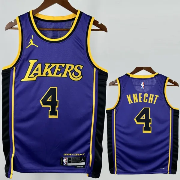 22-23 LAKERS KNECHT #4 Purple Top Quality Hot Pressing NBA Jersey (Trapeze Edition)