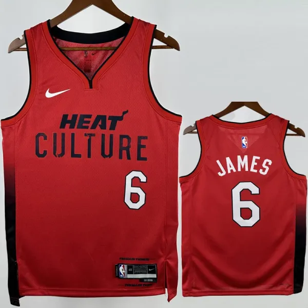 24-25 HEAT JAMES #6 Red City Edition Top Quality Hot Pressing NBA Jersey