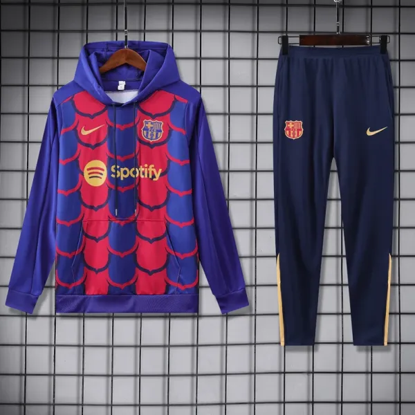 24-25 Barcelona Fancy blue Hoodie Tracksuit