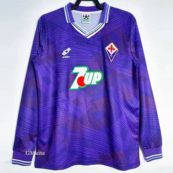 92-93 Fiorentina Home Retro Long Sleeve Soccer Jersey