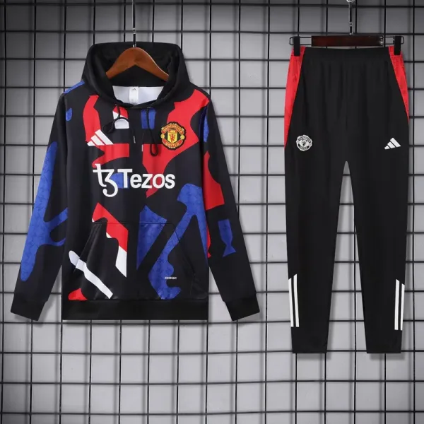 24-25 Man?Utd Red blue Hoodie Tracksuit
