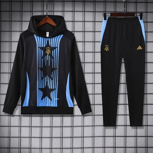 24-25 Argentina Black Hoodie Tracksuit