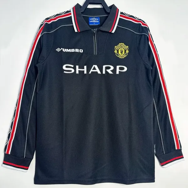 98-99 Manchester United Black Long Sleeve Retro Soccer Jersey
